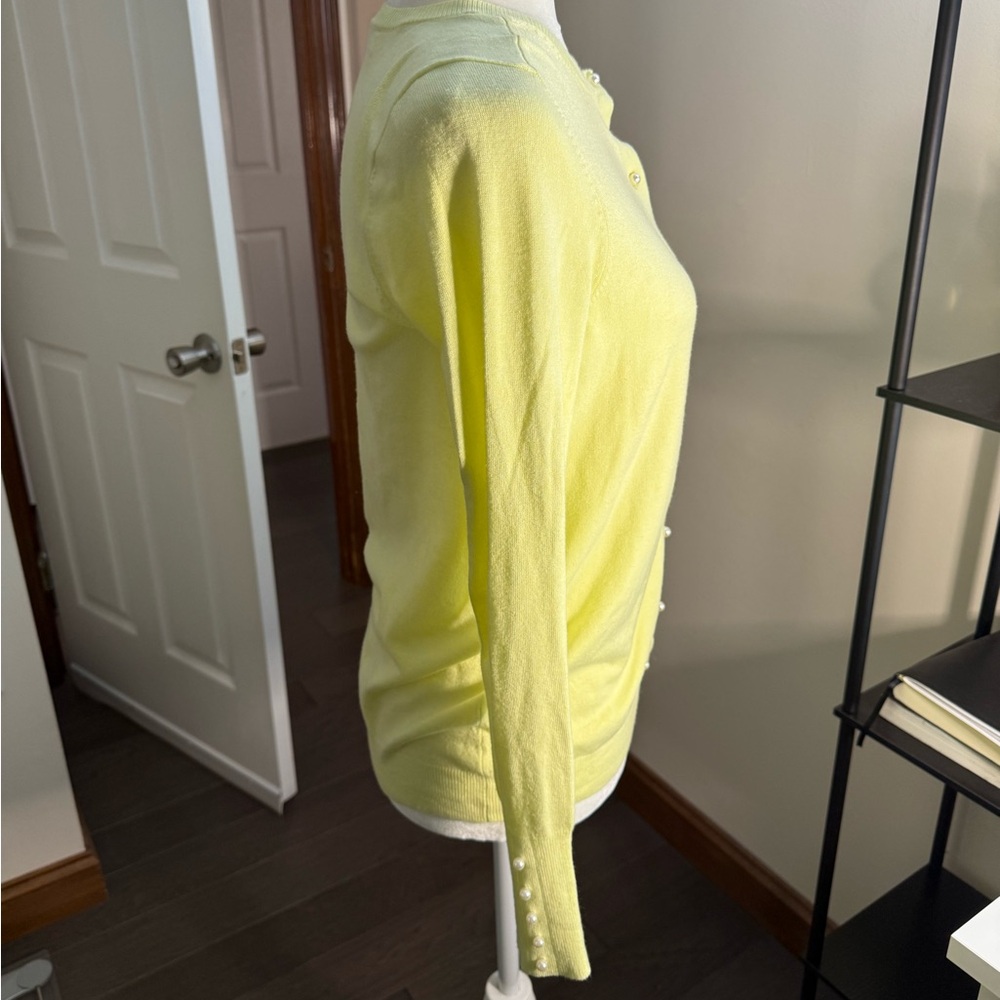 Zara Lemon Button-Up Cardigan Medium - Picture 3 of 10